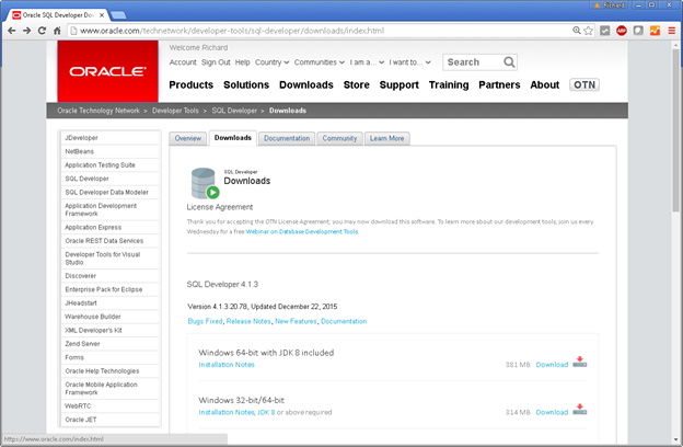 sql developer 4.1.1.19