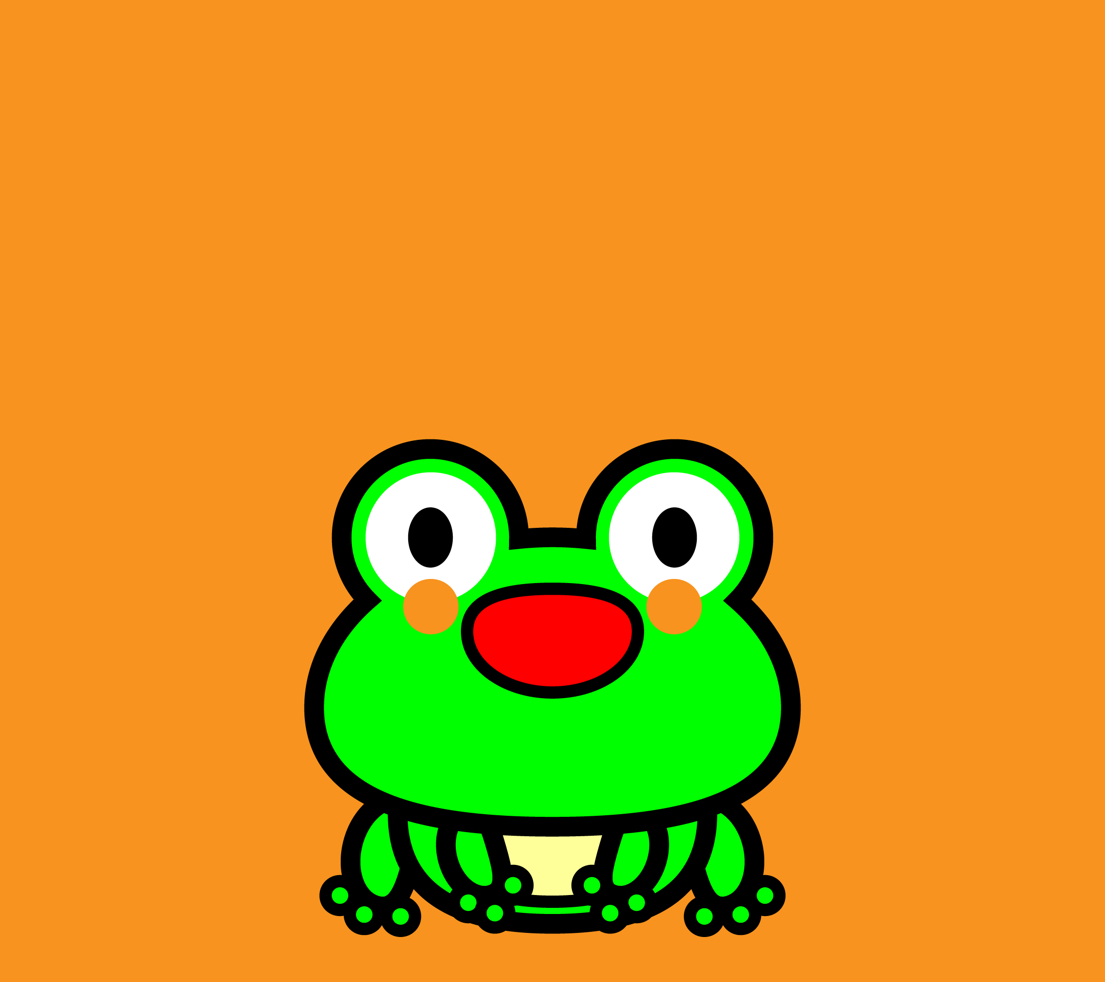 かわいい座りカエル壁紙 Android の無料イラスト 商用フリー オイデ43