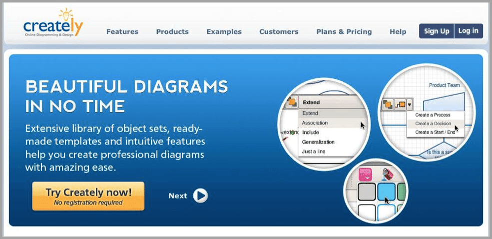 Creately portal image for content creations apps