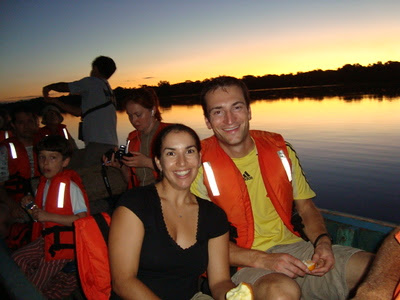 Lago Limoncocha sunset wildlife cruise