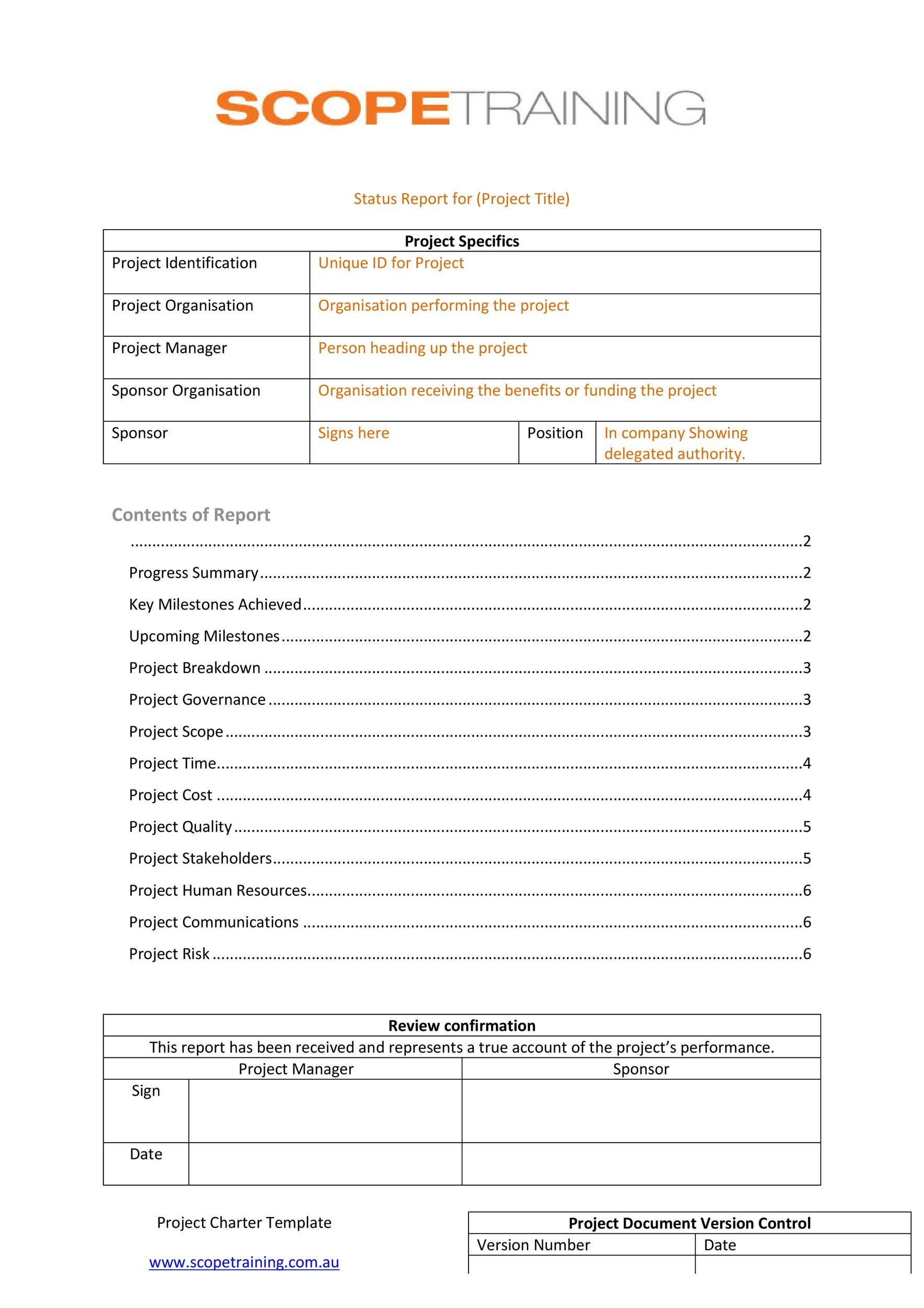 40  Project Status Report Templates [Word, Excel, PPT]  Template Lab
