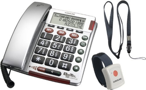 Audioline - Audioline BIGTEL 50 Alarm Plus - Telefon mit Schnur - Silber Audioline - Audioline BIGTEL 50 Alarm Plus - Telefon mit Schnur - Silber