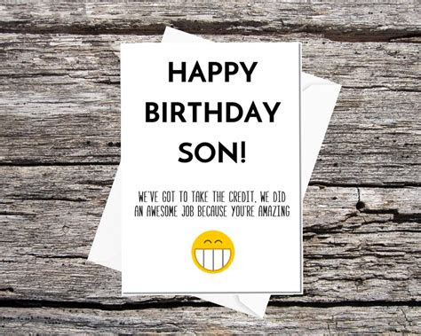  son birthday card funny son card son card from mum and dad etsy