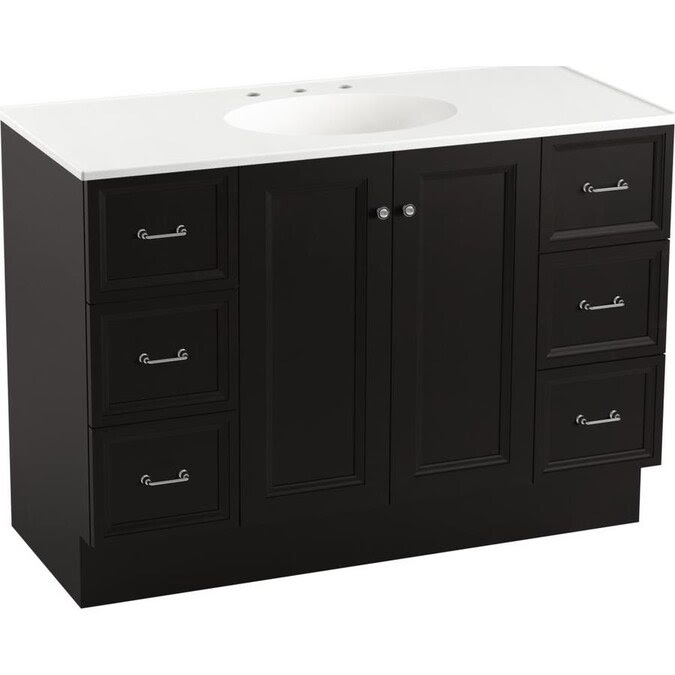 KOHLER Damask 48-in Batiste Black Bathroom Vanity Cabinet ...