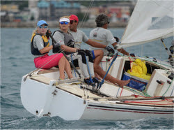 J/22 sailing Jamaica with woman skipper