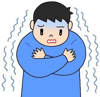 無料イラスト アップロード 病気 寒気 悪寒 悪寒戦慄 身震い 震え のイラスト 会社で使う 無料ビジネス素材