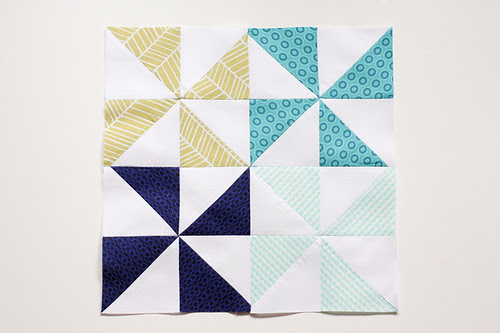 Half-Square Triangle Block of the Month April Quilt Block Tutorial - In Color Order