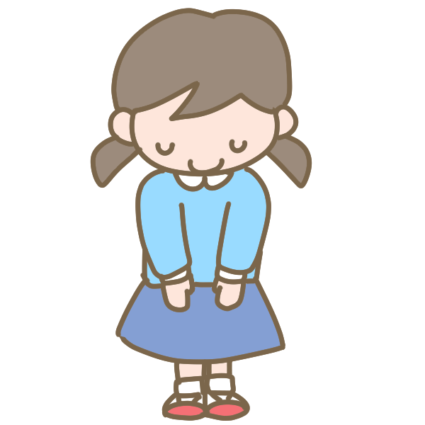 挨拶をする女の子のイラスト かわいいフリー素材が無料のイラストレイン