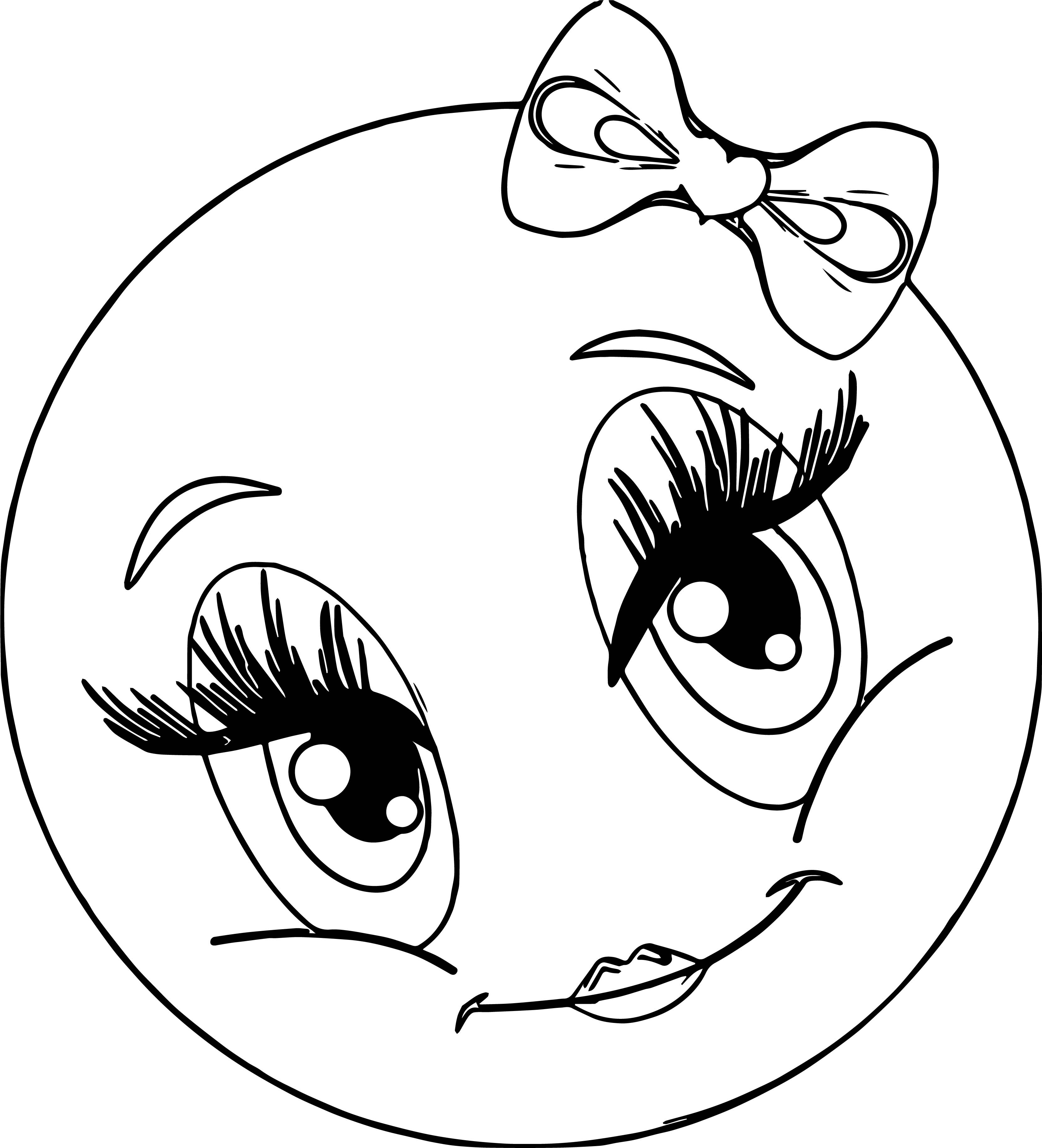 Cute Girl Smiley Faces Coloring Page  Wecoloringpage.com