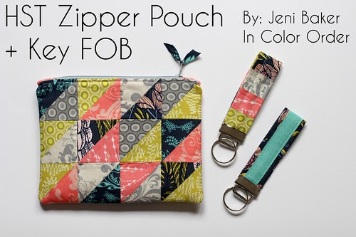 Half-Square Triangle Zipper Pouch and Key FOB Tutorial - In Color Order