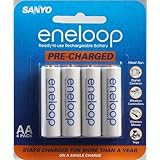 Sanyo Eneloop AA NiMH Pre-Charged Rechargeable Batteries - 4 Pack