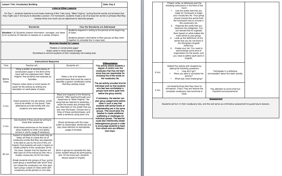 Sample Lesson Plans - Teaching English Abroad: A Guide for 