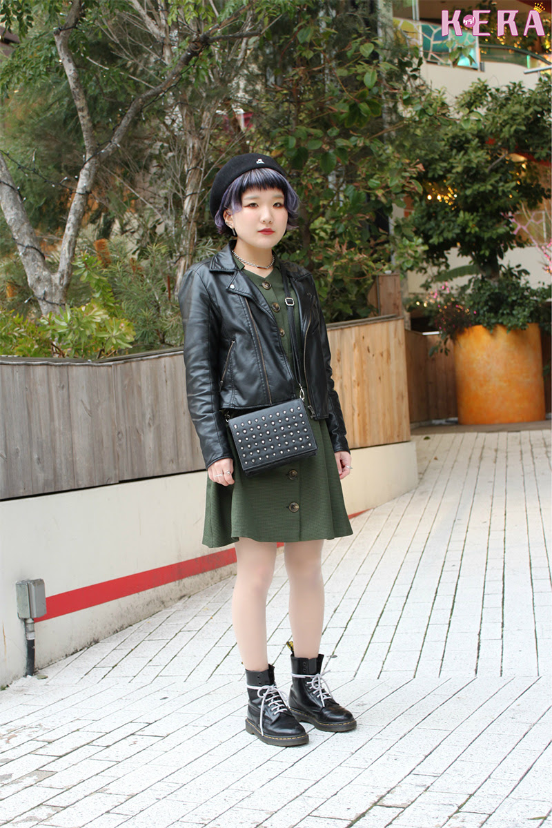 Osaka Street Snap 198 ライダースやマーチン スタッズ付きバッグでロック風に Kera Style ケラ スタイル