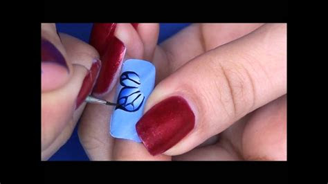 easy  stroke butterfly nail art tutorial youtube