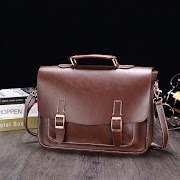Sale Business Man Bag PU Leather Briefcase For Man Solid Bank Mens Briefcase Bag Dress Man Leather Handbag