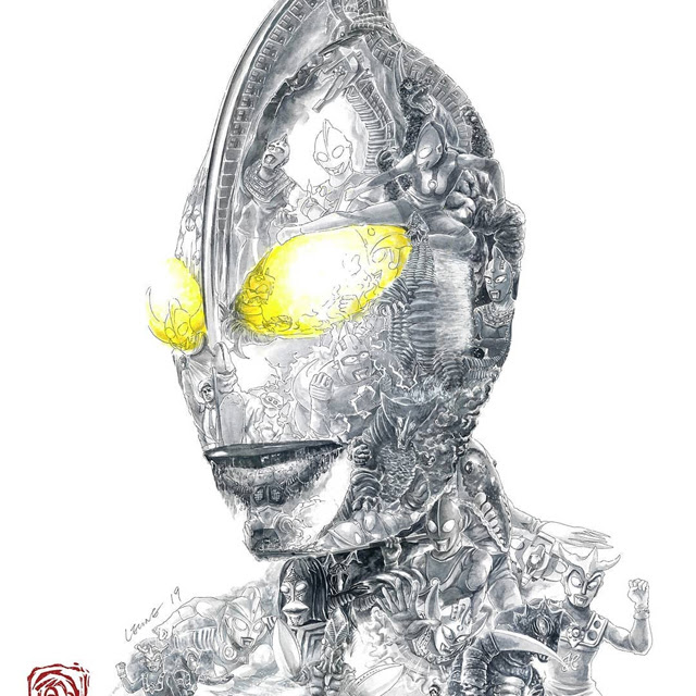 昭和のウルトラマン シリーズに登場するキャラクターたちを組み合わせて描いたウルトラマンのイラストが話題に Amass