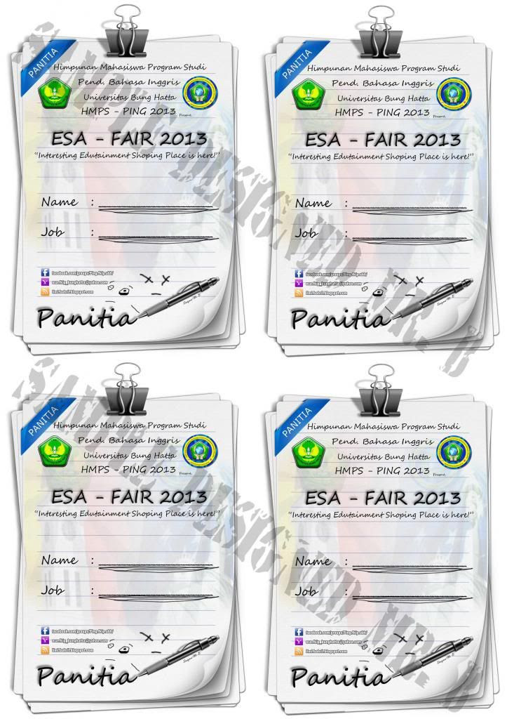 Draft Contoh Kokarde Panitia Acara Kegiatan ESA - FAIR Universitas Bung Hatta.