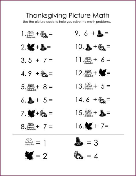  thanksgiving math worksheets for grade 1 worksheet resume examples