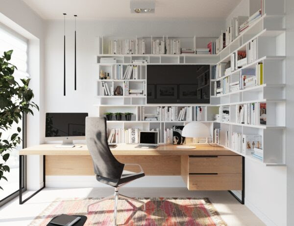 white-bookshelves