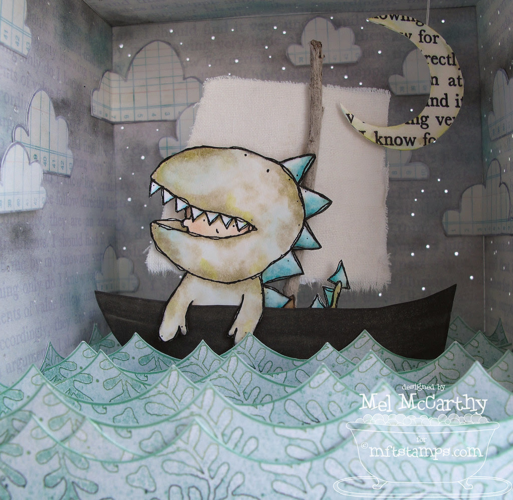 MFT Loveosaurus Diorama mel stampz CLOSE