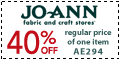 40% Off RPI at Joann.com (Code: JAA1040)