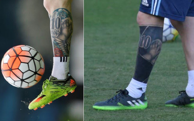 Mesqueunclub Gr Lionel Messi Shows Off His New Heavily Modified Tattoo In Argentina Training