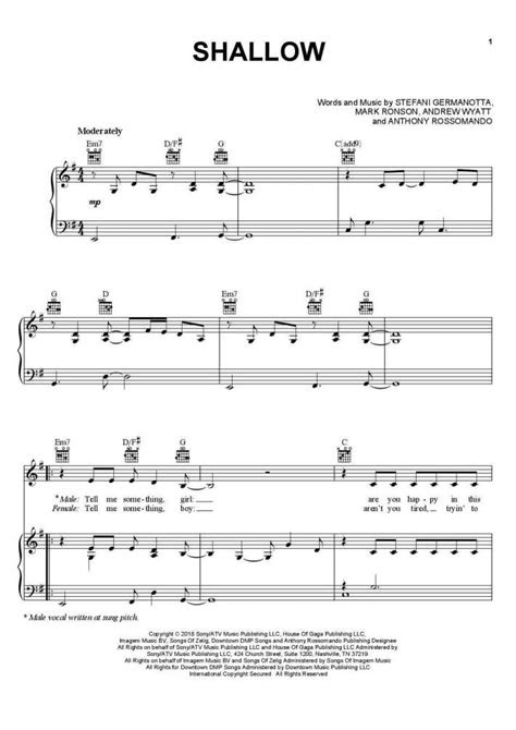 shallow piano sheet  onlinepianist