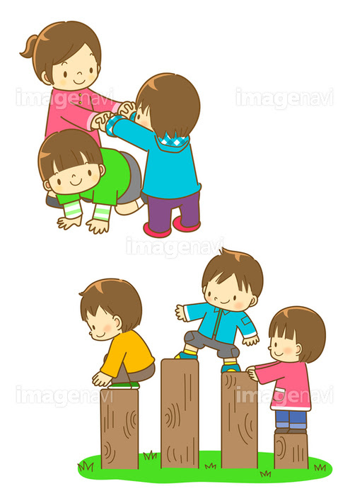 元気に遊ぶ幼稚園児たち の画像素材 イラスト素材ならイメージナビ