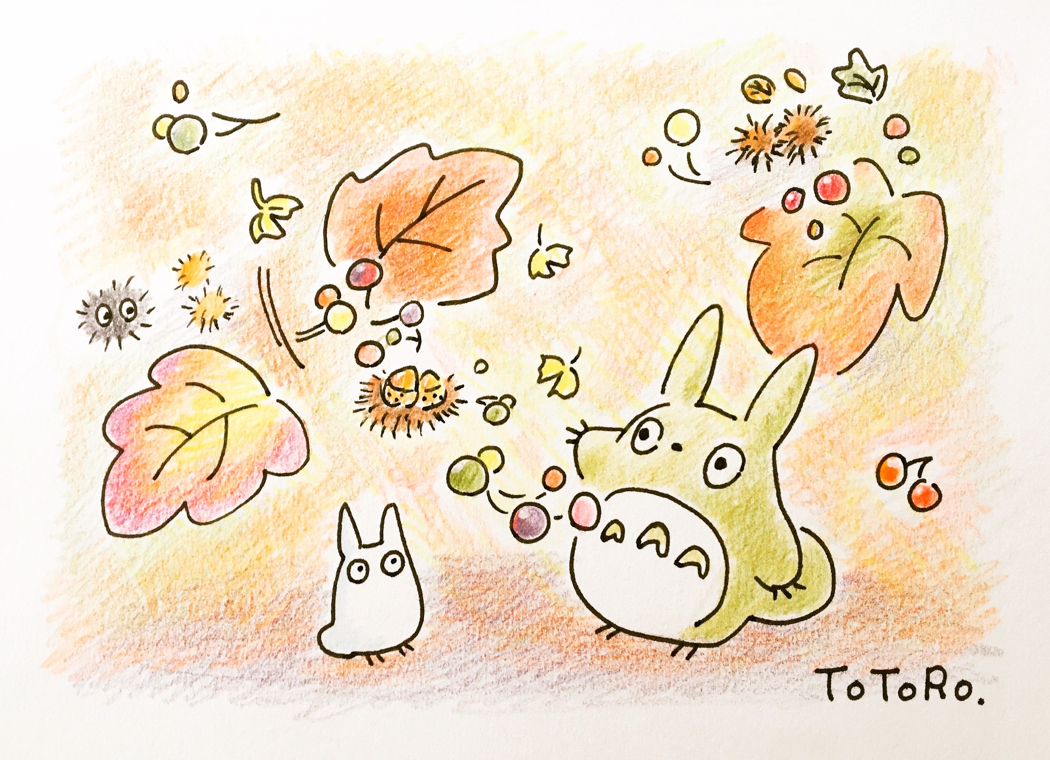 無料ダウンロード トトロ キャラクター かわいい イラスト かんたん