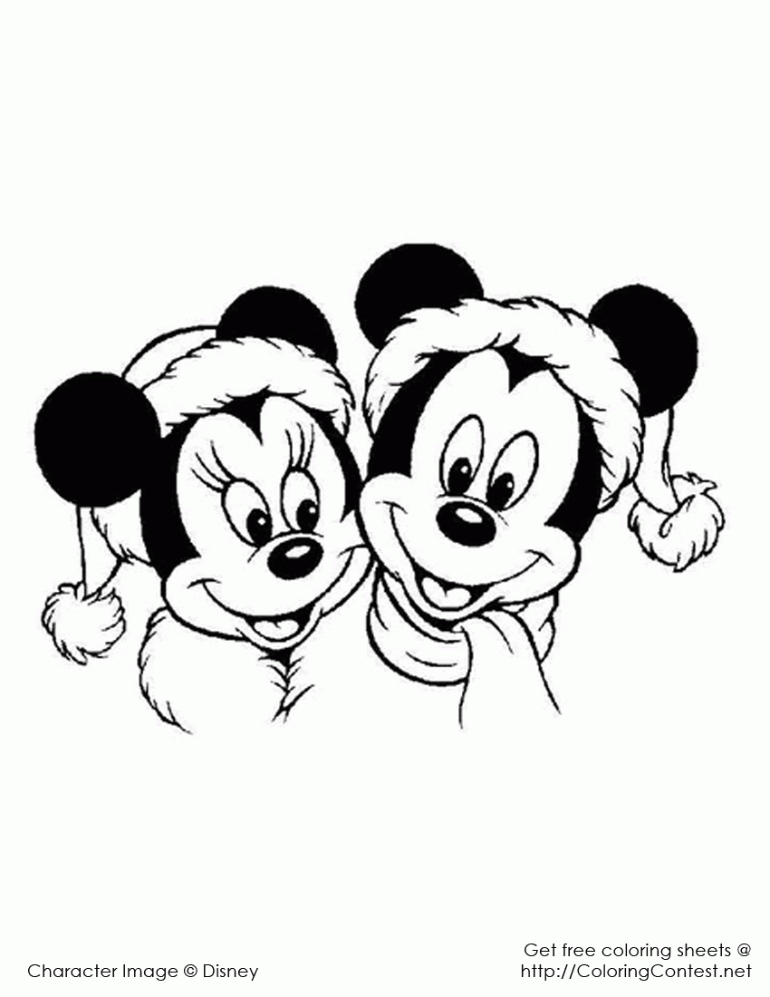Free Mickey Mouse Christmas Coloring Page Download Free Clip Art