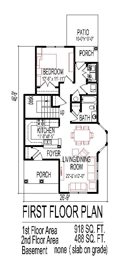 Simple Low Budget 2 Story House Plans Design 1500 SF 3 Bedroom 2 Bath