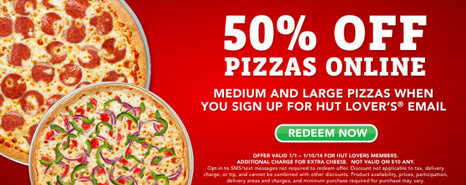 Pizza Hut Coupon Code: 50% off - My Frugal Adventures