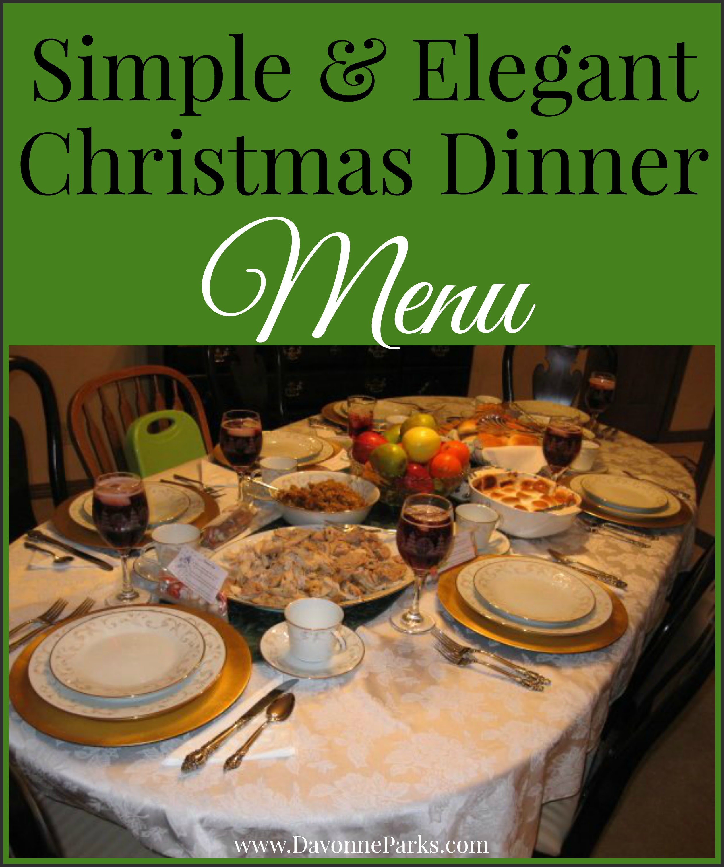 Simple & Elegant Christmas Menu
