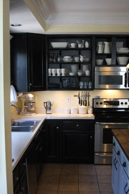 black kitchen cabinets transitional kitchen behr