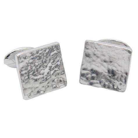 10 Year Anniversary Stamped Beaten Cufflinks