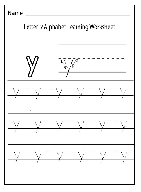 Lowercase Letter y Worksheet / Free Printable - Preschool and Kindergarten
