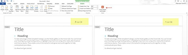 Number pages Microsoft Word-2