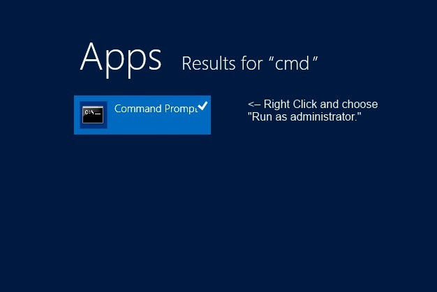 Command Prompt icon on Windows 8 Start Screen