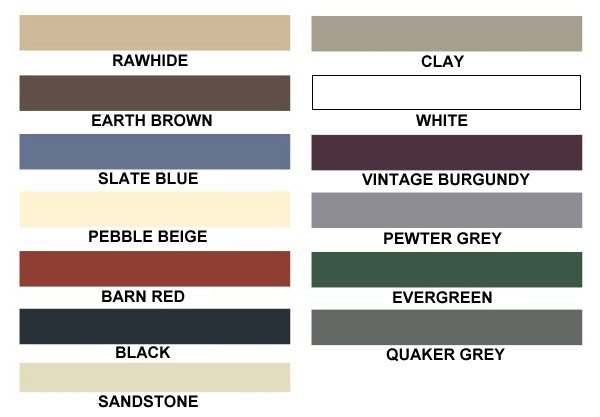 Carports America - Color Selections
