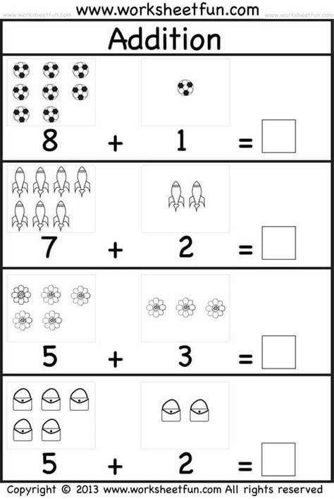 The primary benefit of using math practice worksheets is that they help your child develop their math skills. addition kindergarten addition worksheets kindergarten math