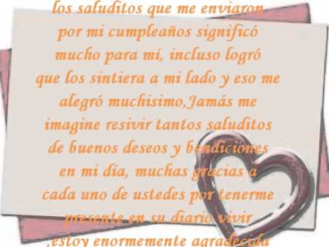 Agradecimiento por mi cumpleaños - YouTube