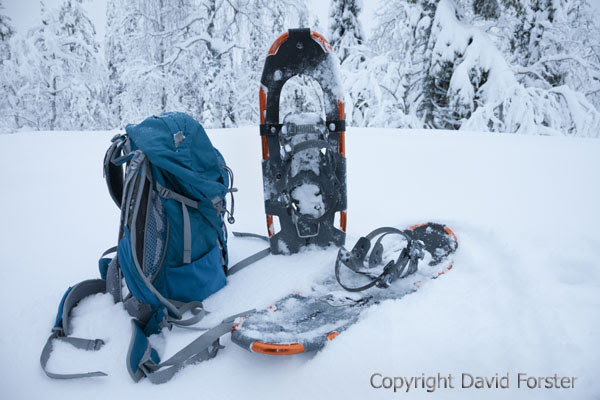 05D-1346 Rucsack with Snow Shoes Next to it in Finnish Lapland, Finland