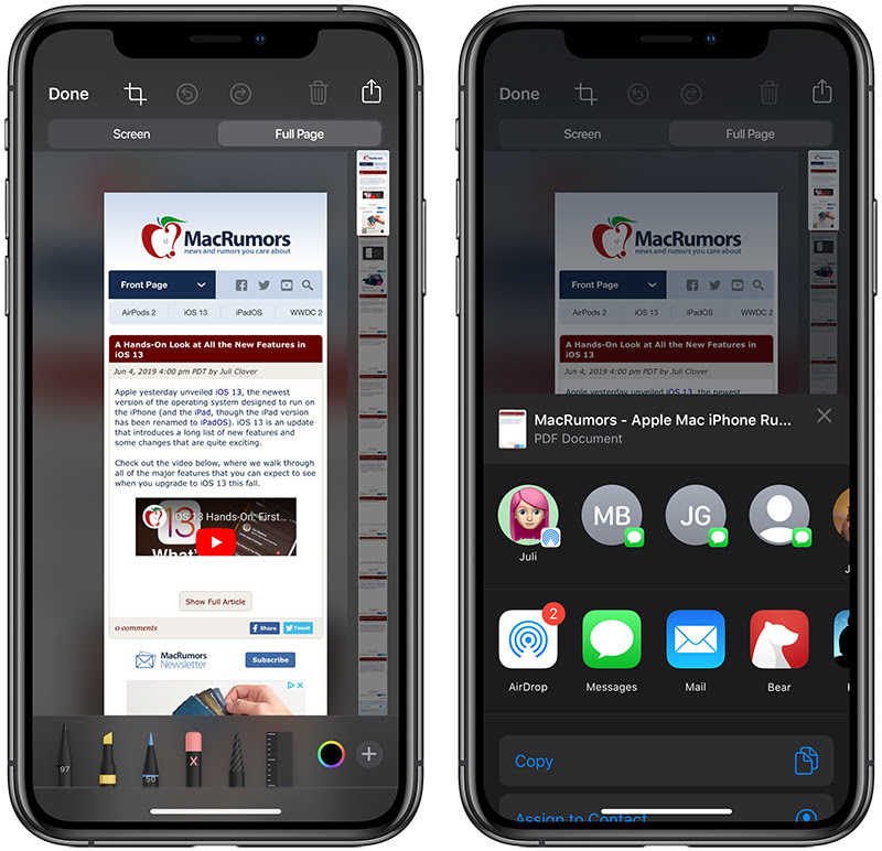 How To Save Or Share A Safari Web Page As A Pdf In Ios 13 Macrumors Forums