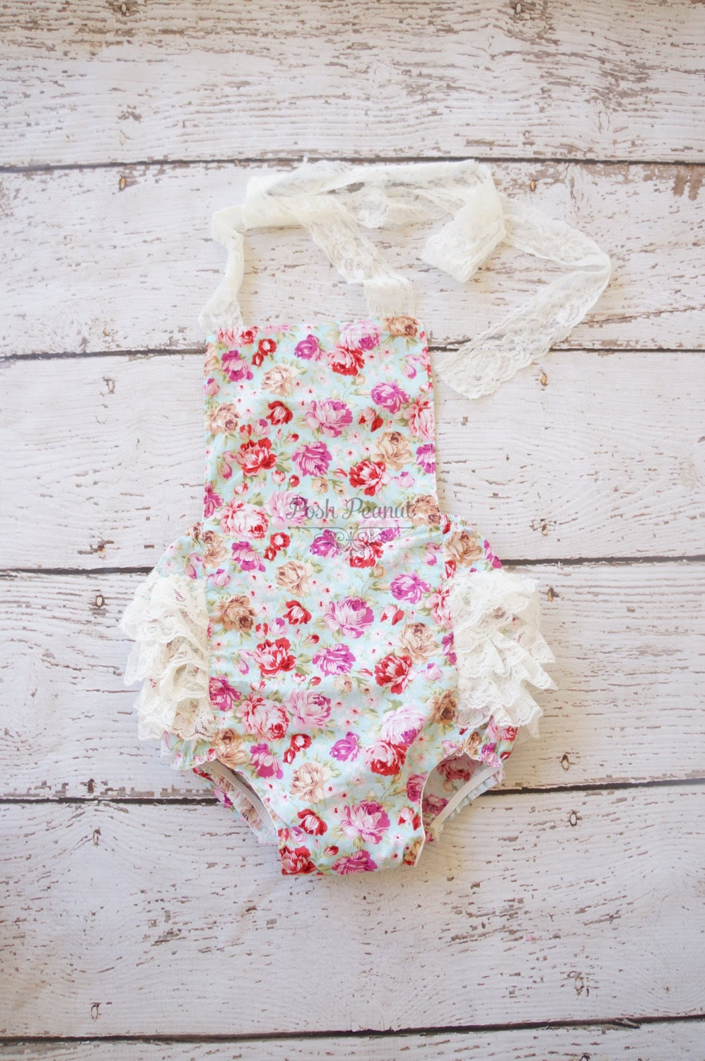 Petti lace floral romper- Floral baby Flower Romper - Girls Sunsuit - Baby Bubble Romper - Ruffle Romper- floral bubble romper- baby outfit