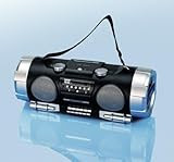 Soundmachine Ghettoblaster CD Player MP3 Radio mit Antenne und LCD Display + Subwoofer + 4 Lautsprechern in schwarz NEU + OVP