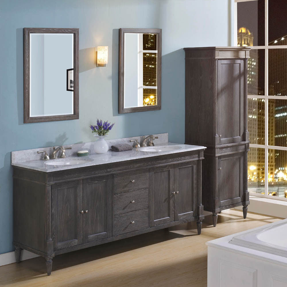 Fairmont Designs Rustic Chic 72" Vanity-Double Bowl - Silvered Oak  Free Shipping - Modern Bathroom