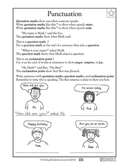 1st grade reading writing worksheets punctuation and