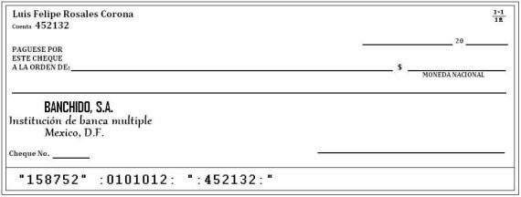 Ejemplo De Cheque Simple