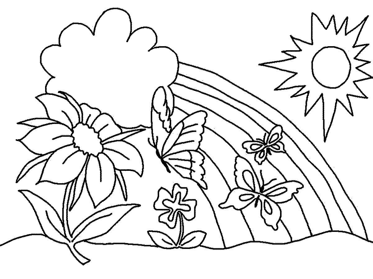 Rainbow Coloring Pages for childrens printable for free