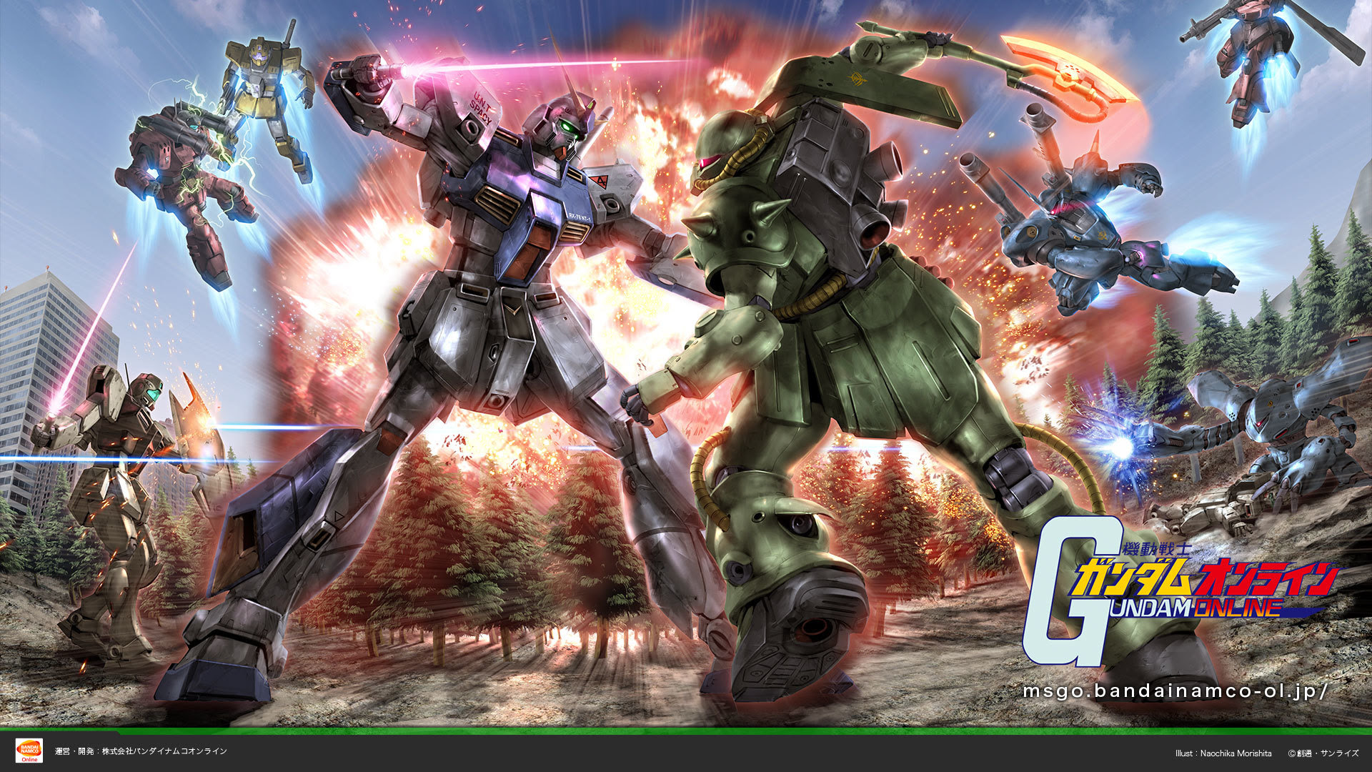 タイトル画面 Nt 1 ｖｓ ザク 改 ガンダムオンライン無料壁紙集